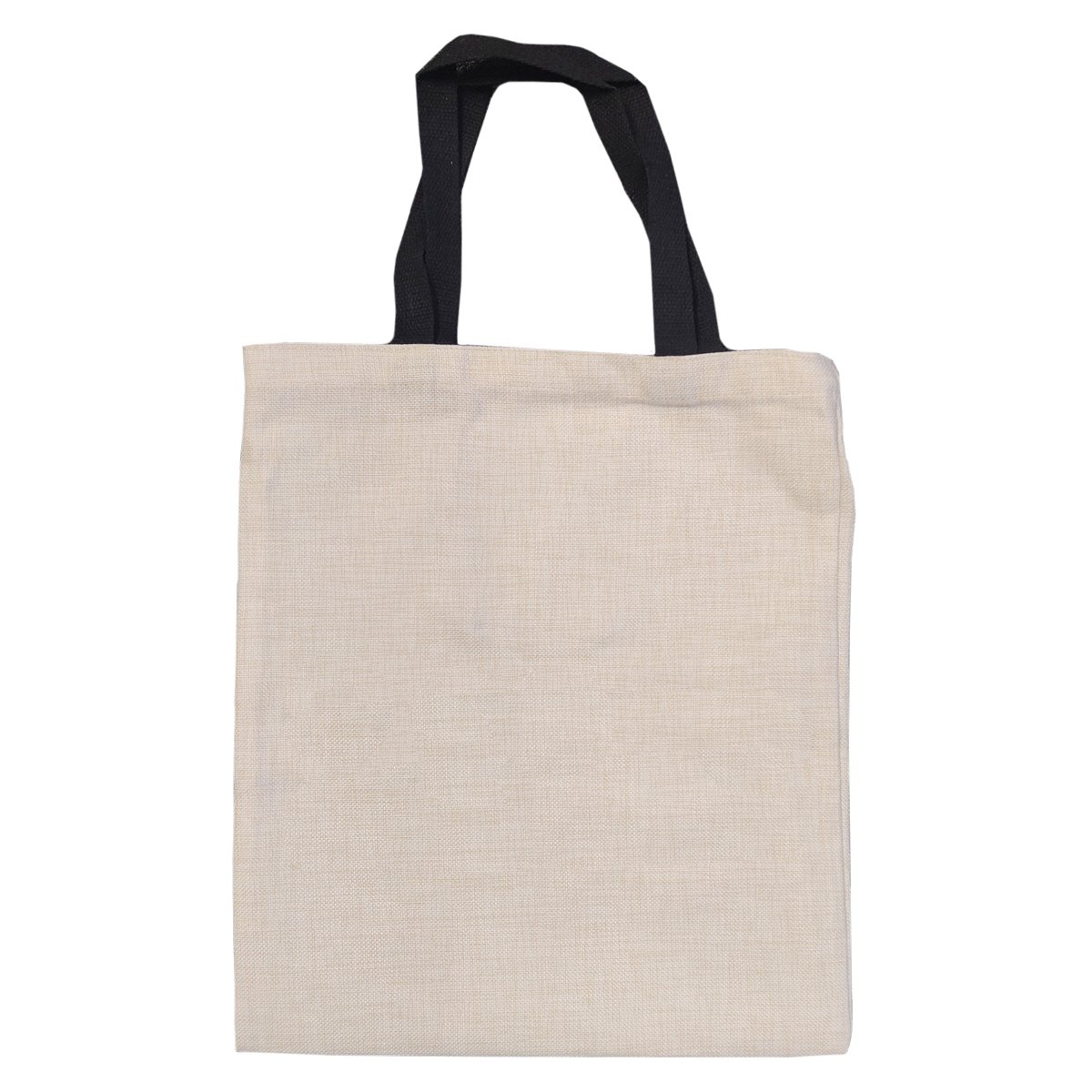 Bags LINEN Tote Bag with Short Black Handles 37cm x 42cm