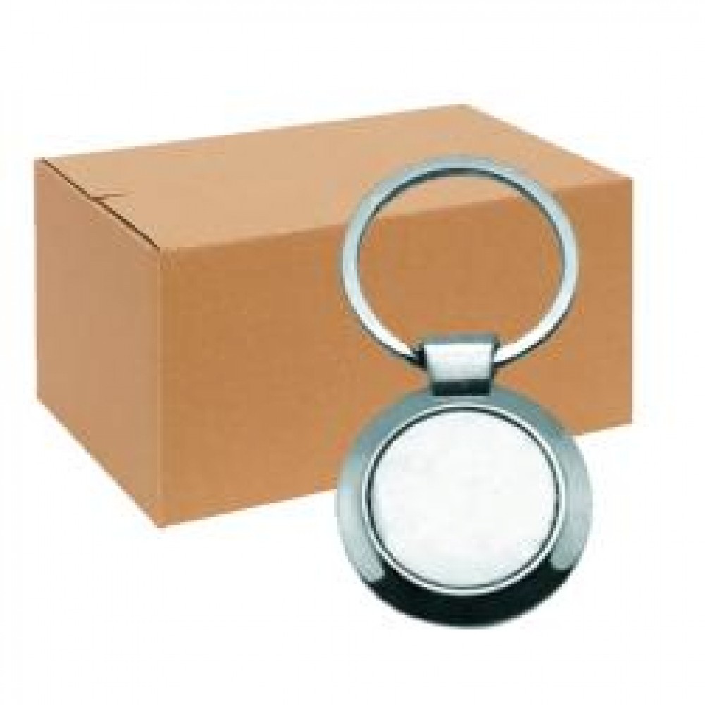 Key Ring Empty Container FULL CARTON - 200 x Round Blank Sublimation Metal Keyrings