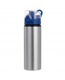 Water Bottles - BLUE - Coloured Flip Lid - 750ml - Silver