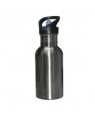 Water Bottles - Straw Top - STAINLESS STEEL - 500ml - Silver