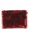 Sequins Hangbag/ Cosmetic - Red Reversible - 15cm x 20cm