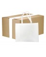 FULL CARTON - 120 x Shopping Bag with Gusset - Fibre Paper - 43cm x 37cm - Short Handles
