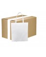 FULL CARTON - 100 x Tote Bag - Venice Satin White - 38cm x 40cm - Short Handles