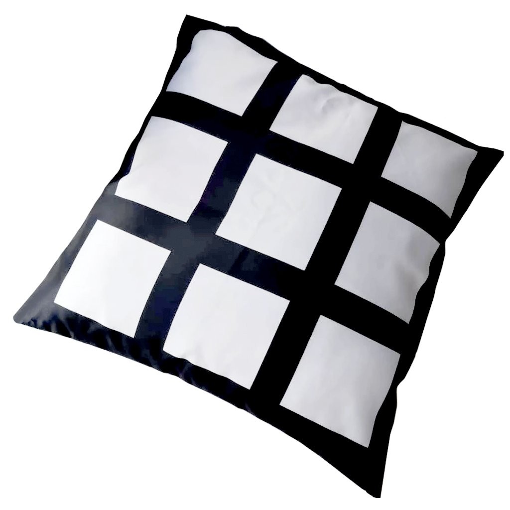 Cushion Cover 9 Printable Panels Black 40cm