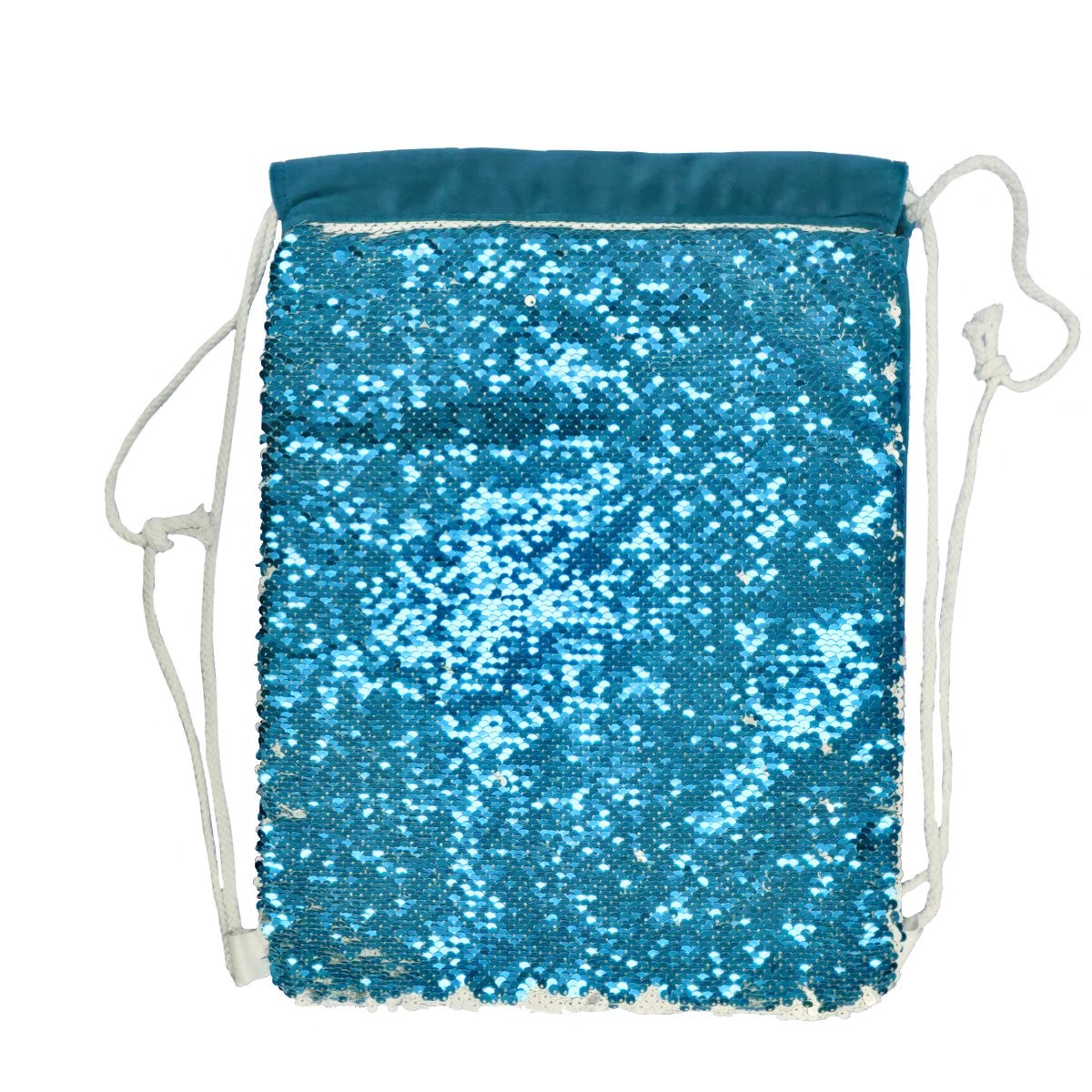 Sequin DRAWSTRING Bag 38.5cm x 30cm LIGHT BLUE