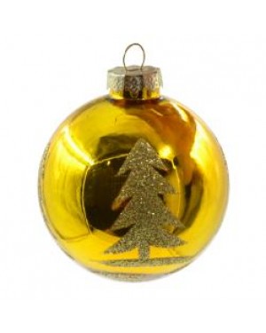 Ornaments - Ceramic - Christmas Bauble - Golden Tree Design