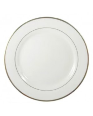 8" Gold Rim Sublimation Ceramic White Plate - 6 Blanks
