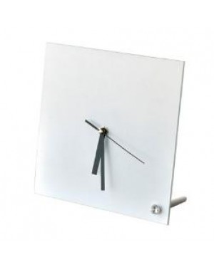Clock - Glass - GLOSS - Square - 20cm Desk Clock