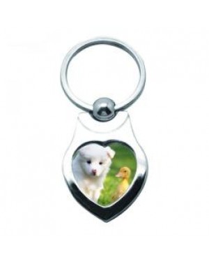 10 x Sublimation Metal Keyring - Heart Shaped Style II