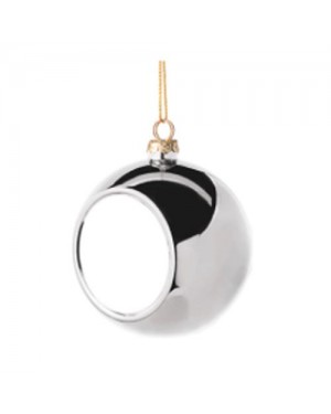 Ornaments - Christmas Bauble with Printable Insert - Mirror Silver Finish