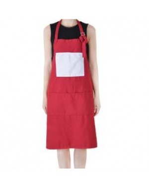 Apron With Pocket - Adult - Red