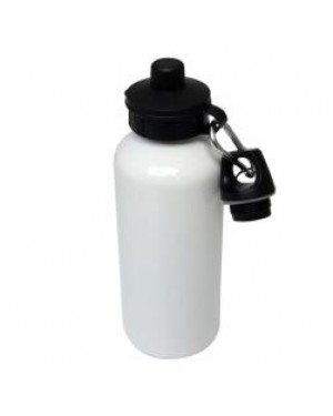 Water Bottles Aluminium - Two Lids - 600ml - White