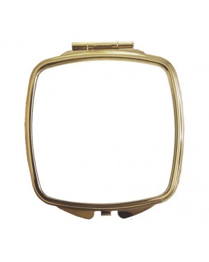 10 x Curved Square Deluxe Classic Gold Compact Mirror