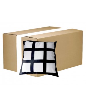 FULL CARTON - 100 x Cushion Cover - 9 Printable Panels - Black - 40cm