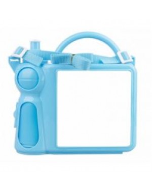 Lunchbox - Plastic - Water Bottle and Handle - Blue