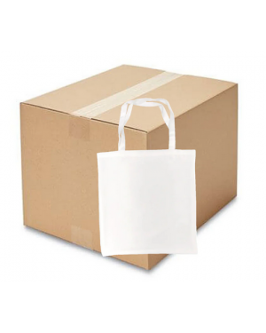 FULL CARTON - 100 x Tote Bag - Milan - Canvas White - 38cm x 40cm - Short Handles