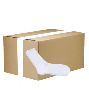 FULL CARTON - 144 Pairs x Women's Socks - 35cm - Plain White