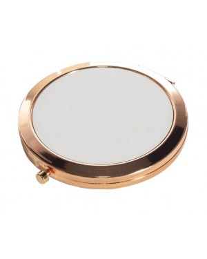 Rose Gold Push Button Round Compact Mirror - 10pcs