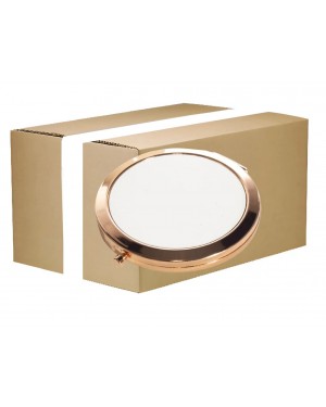 FULL CARTON - 200 x Compact Mirror - Rose Gold - Push Button- Round