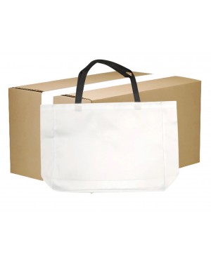 FULL CARTON - 50 x Shopping Bag with Black Handles - 38cm x 48cm
