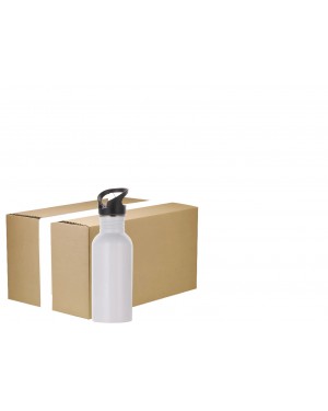 FULL CARTON - 60 x Water Bottles - Integrated Straw - 600ml - White