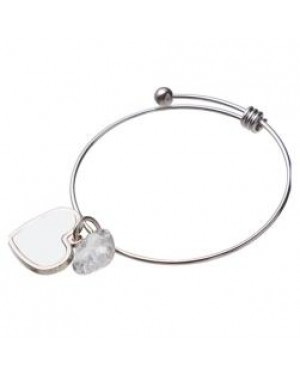Jewellery - Bracelet - Adjustable Coiled Heart with Heart Charm