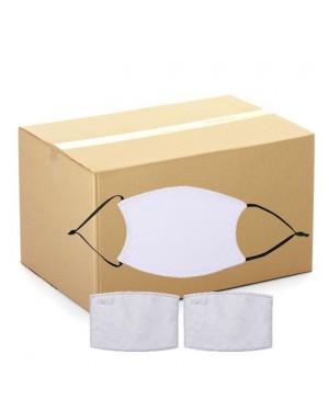 BULK CARTON (500 pieces) - Face Coverings - BLACK STRAP - Adult Size with 2 x PM2.5 Filters