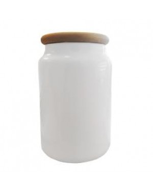 Cookie Jar - Ceramic with Wooden Lid