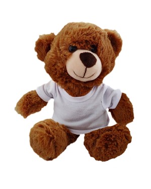 Soft Toys - Dark Brown Teddy Bear with Printable T-Shirt