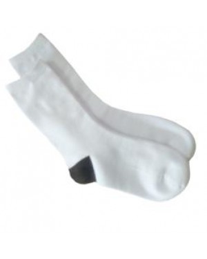 Socks - PACK OF 12 x White Toe/ Black Heel - Men's Socks - 40cm