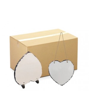 Full Carton - Large 20cm heart shape slate with stand