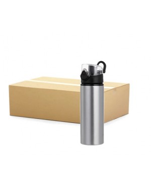 Carton 60pcs Water bottle Black Flip lid 750ml Silver