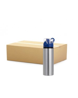 Carton 60pcs Water bottle Blue Flip lid 750ml Silver