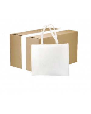 FULL CARTON - 80 x Shopping Bag with Gusset - Fibre Paper - 40cm x 32cm - Short Handles