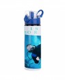 Water Bottles BLUE Coloured Flip Lid - 750ml - White