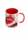 Coloured Inner and handle mugs -  Red Sublimate -36pcs