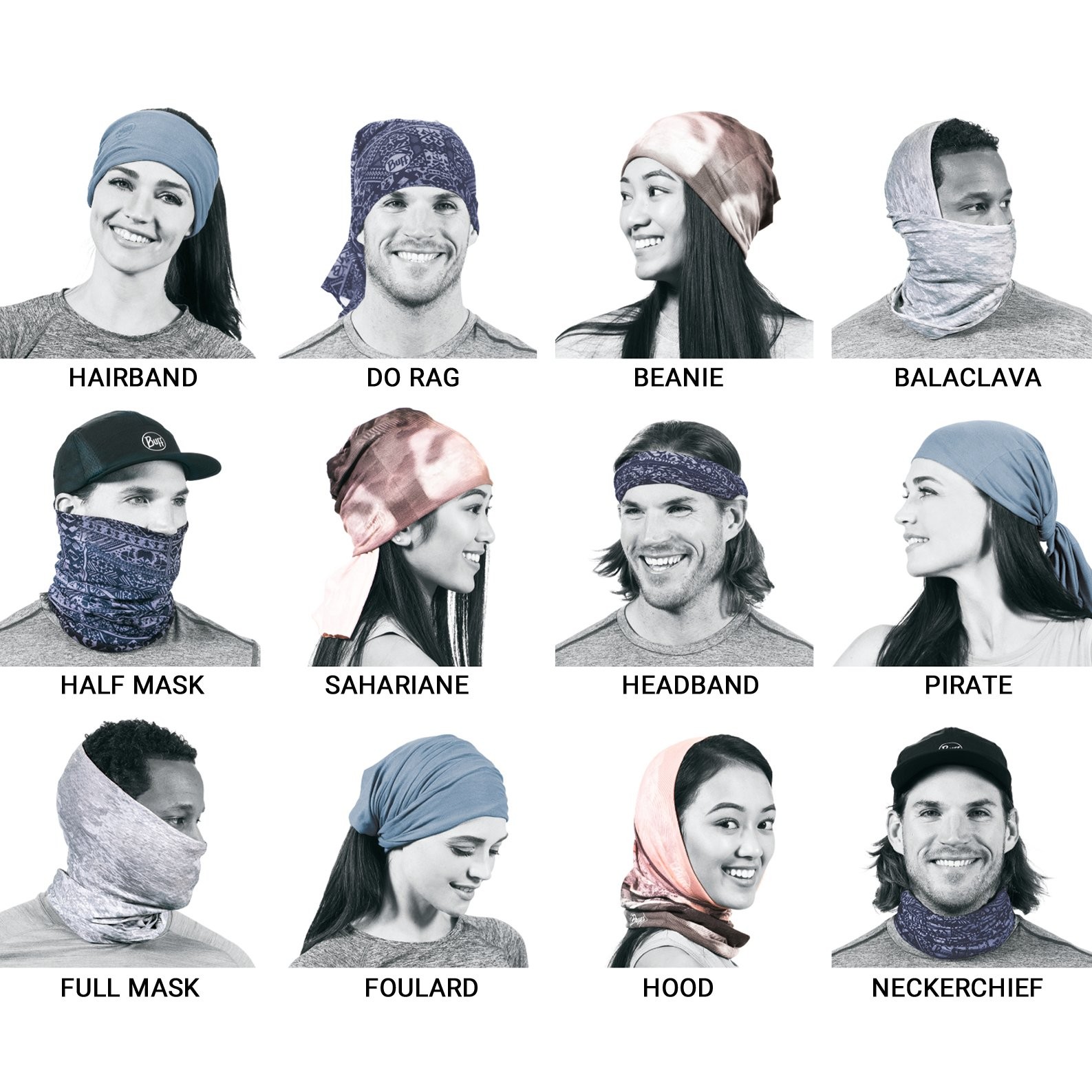 Apparel - Multi Functional Face Scarf - Plain White